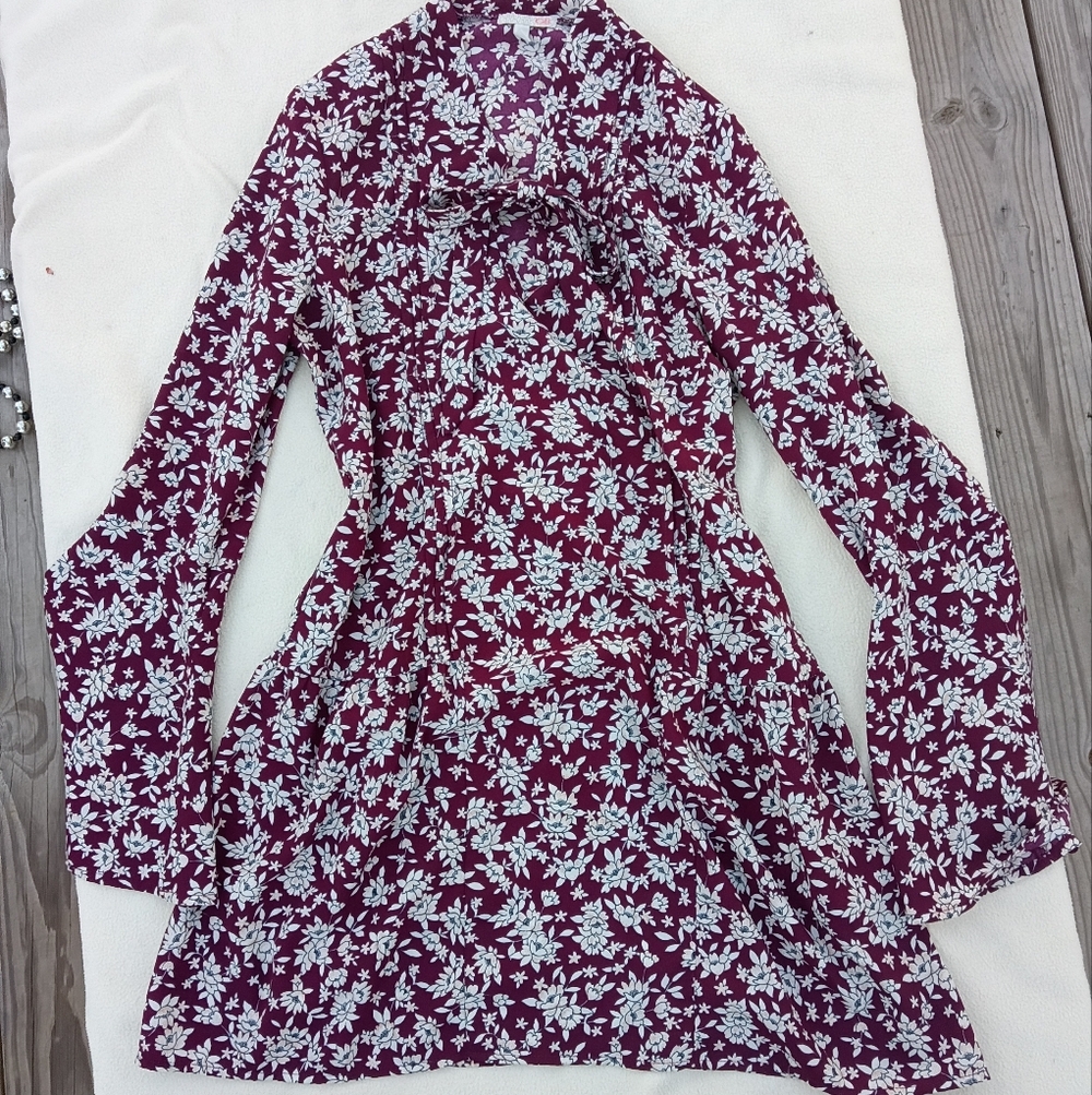 GB girls Burgundy Floral Mini Dress